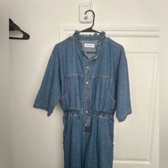 REVOLVE BRAND - OVERLOVER -Blue Denim VINTAGE LOOK Jumpsuit - Picture 8 of 13